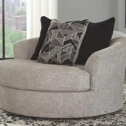 Ashley Furniture Megginson - Storm - Oversized Round Swivel Chair 16 Ashley Furniture Megginson - Storm - Oversized Round Swivel Chair