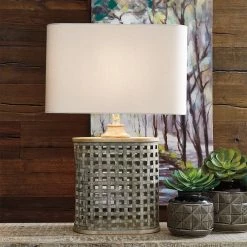 Ashley Furniture Deondra - Gray - Metal Table Lamp (1/cn) Accessories