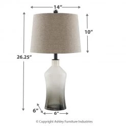 Ashley Furniture Nollie - Gray - Glass Table Lamp (2/CN)