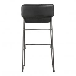 Moe's Home Collection Starlet Barstool Onyx Black Leather -m2