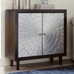 Ashley Furniture Ronlen - Brown/silver Finish - Accent Cabinet