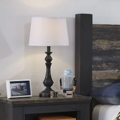 Ashley Furniture Kian - Black/white - Poly Table Lamp (1/cn)