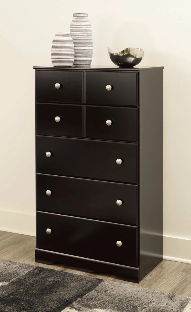 Signature Design By Ashley® Bedroom Sets Mirlotown - Almost Black - Dresser, Mirror, Chest, King Poster Bed, 2 Nightstands 8 Signature Design By Ashley® Bedroom Sets Mirlotown - Almost Black - Dresser, Mirror, Chest, King Poster Bed, 2 Nightstands