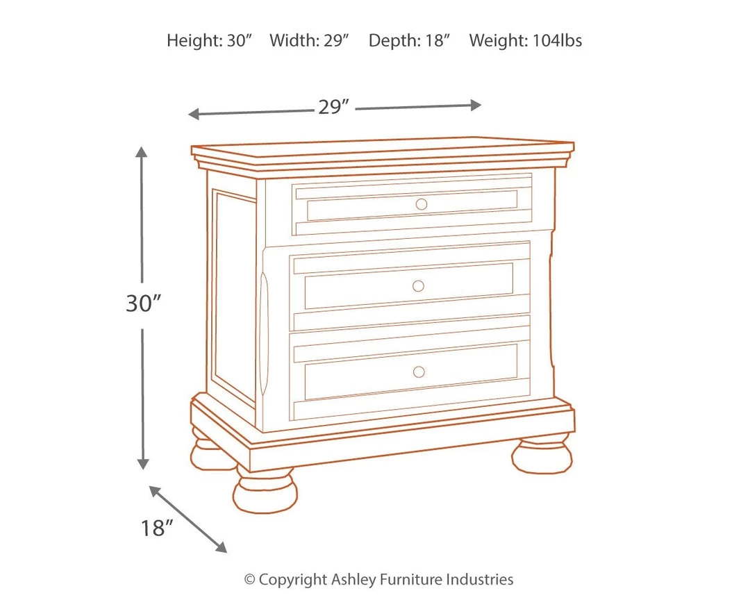 Ashley Furniture Flynnter - Medium Brown - Two Drawer Night Stand Nightstands 4 Ashley Furniture Flynnter - Medium Brown - Two Drawer Night Stand Nightstands