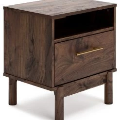 Signature Design By Ashley® Calverson - Mocha - One Drawer Night Stand - Medium Nightstands