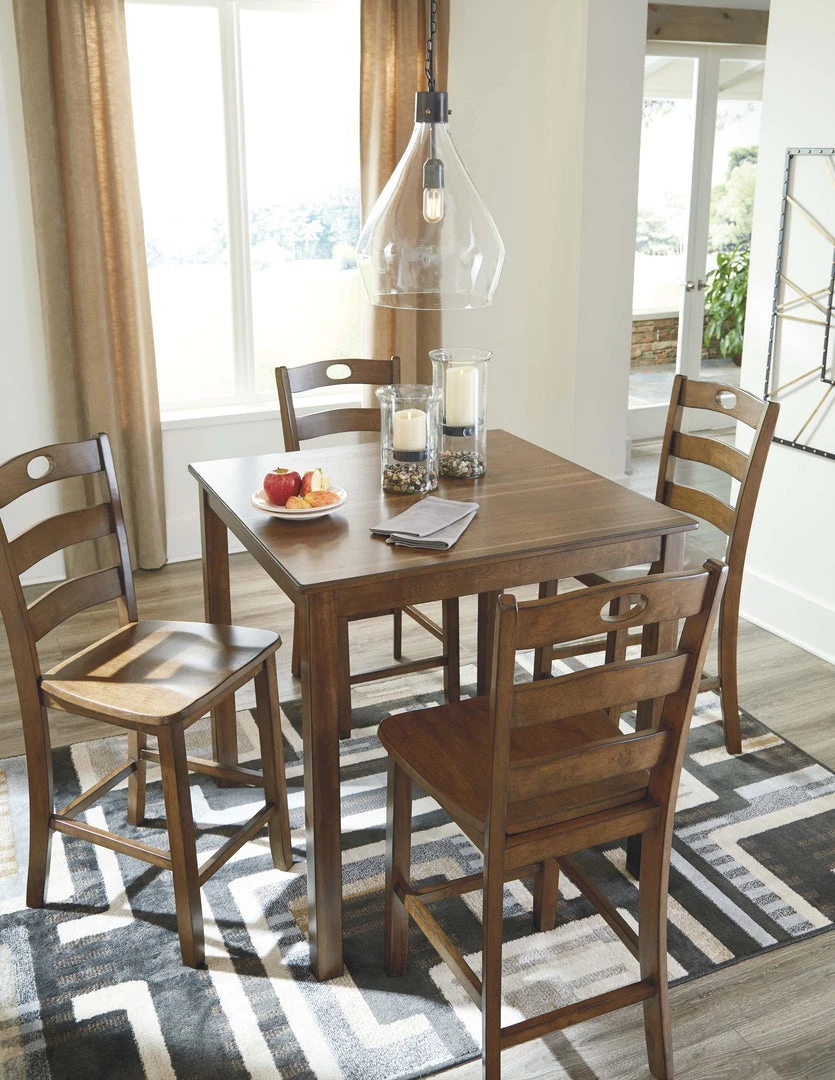 Ashley Furniture Hazelteen - Medium Brown - Square Counter Tbl Set (5/cn) 7 Ashley Furniture Hazelteen - Medium Brown - Square Counter Tbl Set (5/cn)