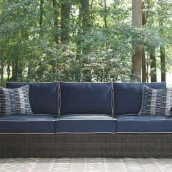 Signature Design By Ashley® Grasson Lane - Brown/blue - 6 Pc. - Lounge Set Outdoor Sets