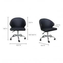 Moe's Home Collection Chairs Albus Swivel Office Chair Black