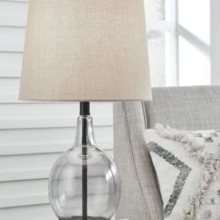 Ashley Furniture Arlomore - Gray - Glass Table Lamp (1/cn)