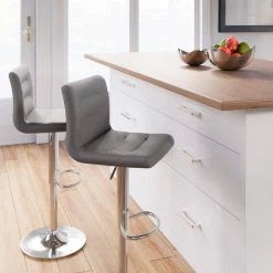 Ashley Furniture Pollzen - Gray - Tall Uph Swivel Barstool(2/cn) 18 Ashley Furniture Pollzen - Gray - Tall Uph Swivel Barstool(2/cn)