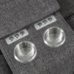 Emerald Home Aurora-3Pc 3-Power Reclining Sectional - Grey Sectionals