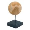 Moe's Home Collection Round Teak Ball On Black Marble Base Medium 2 Moe's Home Collection Round Teak Ball On Black Marble Base Medium