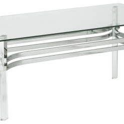 Ashley Furniture Braddoni - Chrome Finish - Rectangular Cocktail Table Tables