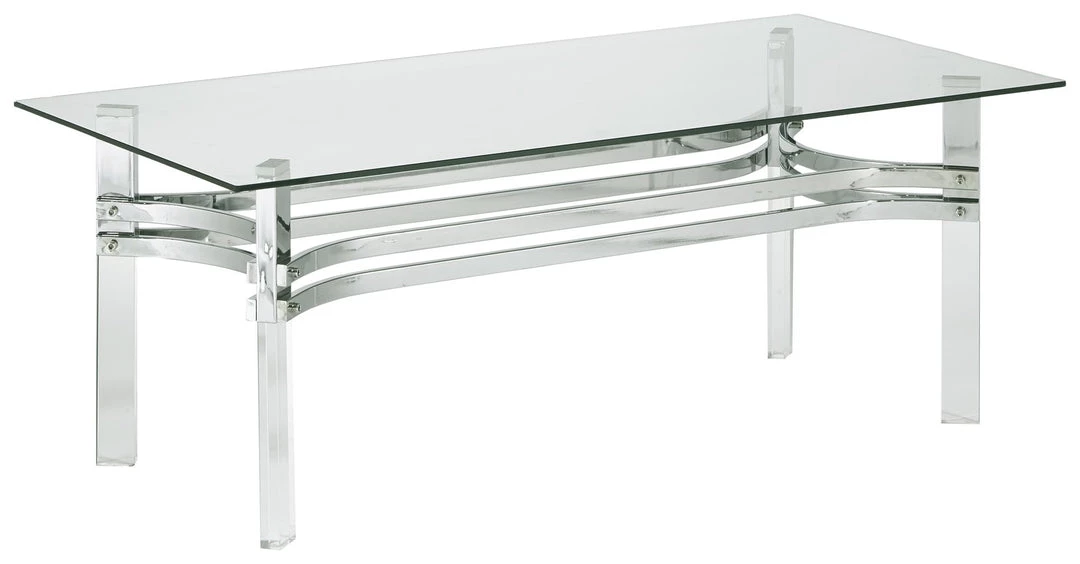 Ashley Furniture Braddoni - Chrome Finish - Rectangular Cocktail Table Tables 3 Ashley Furniture Braddoni - Chrome Finish - Rectangular Cocktail Table Tables