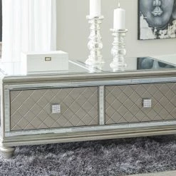 Ashley Furniture Tables Chevanna - Platinum - Rectangular Cocktail Table