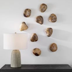 Uttermost Pebbles Blonde Wood Wall Décor, S/9 Accessories