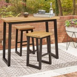 Ashley Furniture Outdoor Sets Town - Brown/black - Counter Table Set (3/cn)
