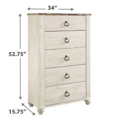 Signature Design By Ashley® Willowton - Attractive - Dresser, Mirror, Panel Bed Bedroom Sets