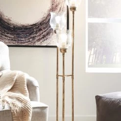 Ashley Furniture Emmie - Antique Gold Finish - Metal Floor Lamp (1/cn)