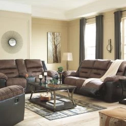 Signature Design By Ashley® Earhart - Reclining Sofa, Double Reclining Loveseat With Console