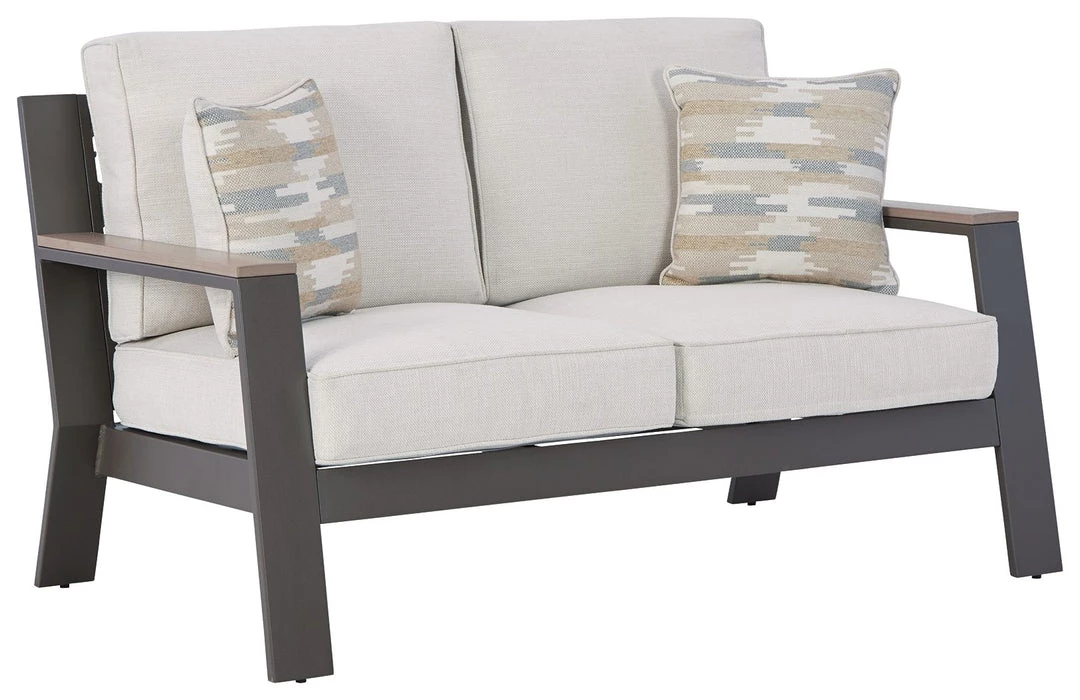 Signature Design By Ashley® Tropicava - Taupe/white - Loveseat W/cushion 3 Signature Design By Ashley® Tropicava - Taupe/white - Loveseat W/cushion