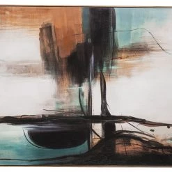 Ashley Furniture Brunonia - Teal/orange/black - Wall Art Accessories