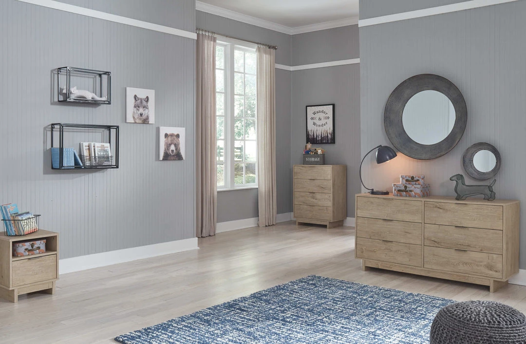 Signature Design By Ashley® Oliah - Natural - Six Drawer Dresser 5 Signature Design By Ashley® Oliah - Natural - Six Drawer Dresser