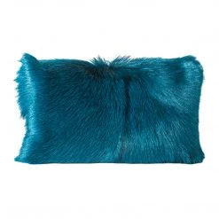 Moe's Home Collection Goat Fur Bolster Teal