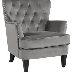 Ashley Furniture Romansque - Gray - Accent Chair - Velvety