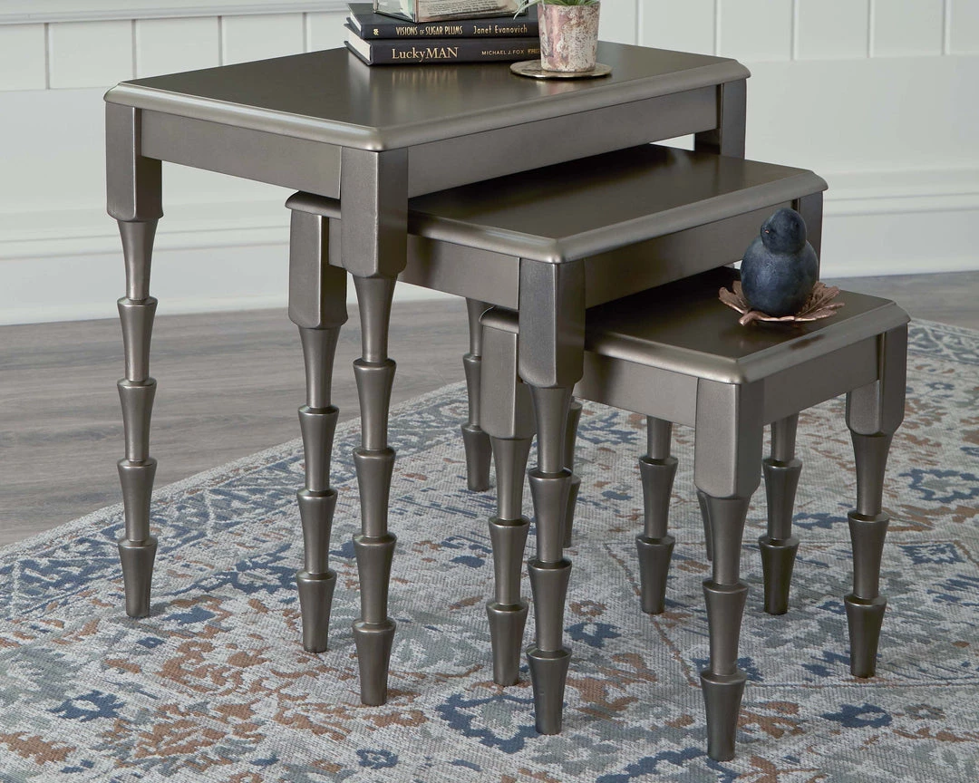 Ashley Furniture Larkendale - Metallic Gray - Accent Table Set (3/cn) 4 Ashley Furniture Larkendale - Metallic Gray - Accent Table Set (3/cn)