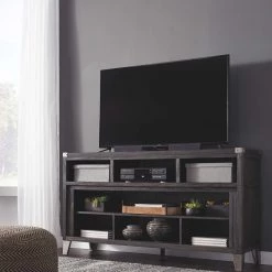Signature Design By Ashley® Todoe - Gray - 2 Pc. - 65" Tv Stand With Wide Fireplace Insert 10 Signature Design By Ashley® Todoe - Gray - 2 Pc. - 65
