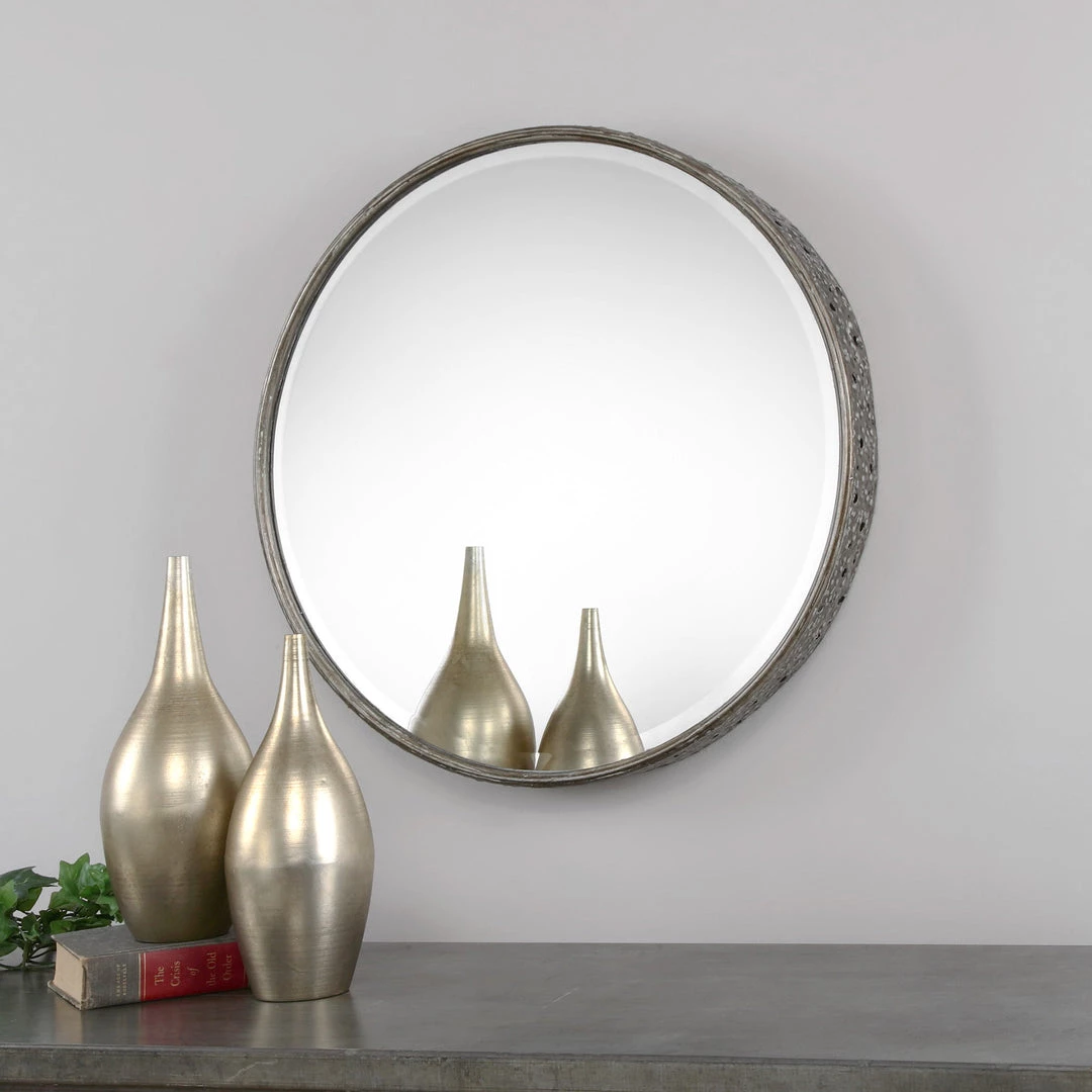 Uttermost Nova Round Metal Mirror 4 Uttermost Nova Round Metal Mirror