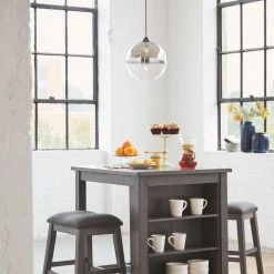 Ashley Furniture Caitbrook - Dark Gray - Rect Drm Counter Tbl Set(3/cn)