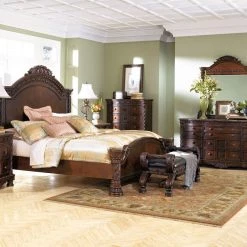 Millennium® By Ashley North Shore - Dark Ultimate Best In Class Dresser, Mirror, Panel Bed Bedroom Sets
