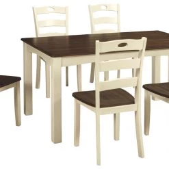 Ashley Furniture Woodanville - Light Brown - Dining Room Table Set (7/cn)