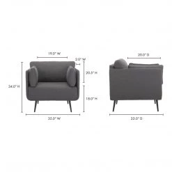 Moe's Home Collection Chairs Rodrigo Chair Anthracite