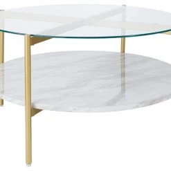 Ashley Furniture Tables Wynora - White/gold - Round Cocktail Table