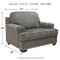 Ashley Furniture Locklin - Carbon - Chair And A Half Chairs