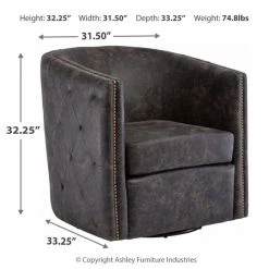 Ashley Furniture Brentlow - Distressed Black - Swivel Chair