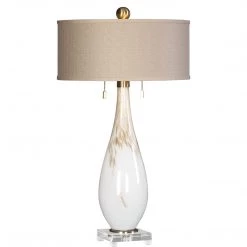 Accessories Uttermost Cardoni White Glass Table Lamp