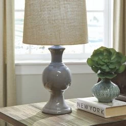 Ashley Furniture Magdalia - Gray - Ceramic Table Lamp (1/cn) Accessories