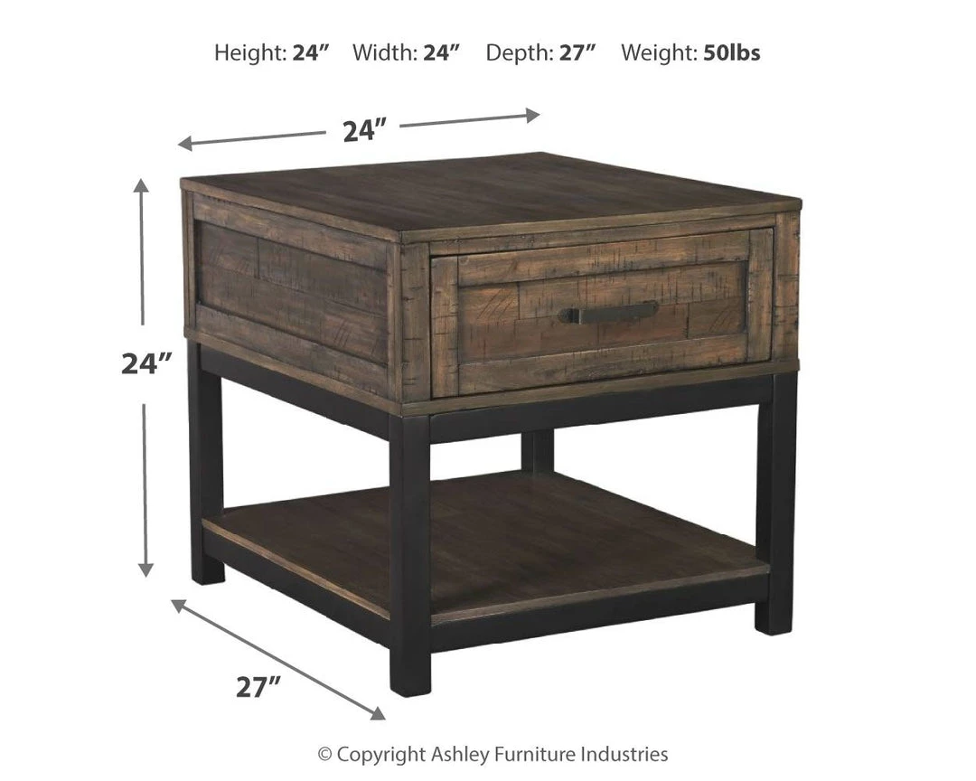 Ashley Furniture Johurst - Grayish Brown - Rectangular End Table Tables 5 Ashley Furniture Johurst - Grayish Brown - Rectangular End Table Tables