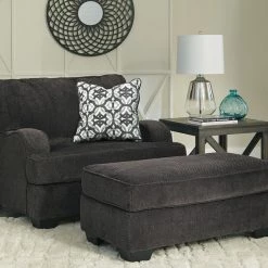 Benchcraft® Chair & Ottoman Sets Charenton - Charcoal - 2 Pc. - Chair And A Half With Ottoman