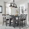 Signature Design By Ashley® Dining Room Sets Myshanna - Dark Gray - 7 Pc. - Counter Extension Table, 6 Barstools