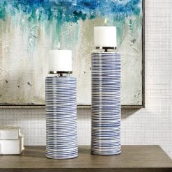 Uttermost Montauk Ceramic Candleholders, S/2 Table Decor