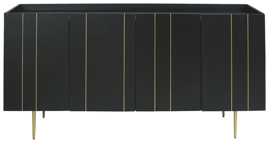 Ashley Furniture Cabinets Brentburn - Black/gold Finish - Accent Cabinet 5 Ashley Furniture Cabinets Brentburn - Black/gold Finish - Accent Cabinet