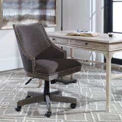 Uttermost Aidrian Charcoal Desk Chair Chairs
