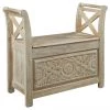 Ashley Furniture Fossil - Whitewash - Accent Bench Benches