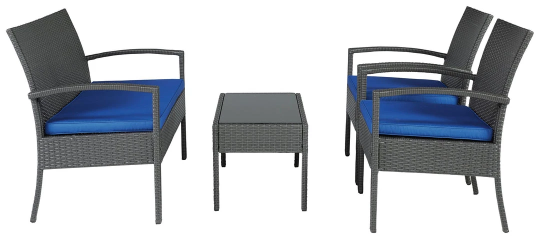 Signature Design By Ashley® Outdoor Sets Alina - Gray/blue - Love/chairs/table Set (4/cn) 10 Signature Design By Ashley® Outdoor Sets Alina - Gray/blue - Love/chairs/table Set (4/cn)