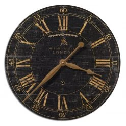 Uttermost Bond Street 18" Black Wall Clock Accessories